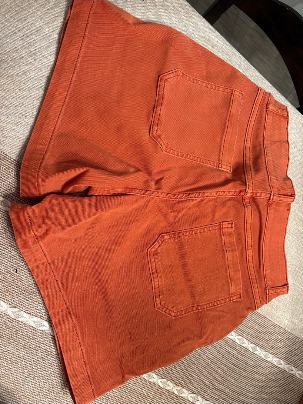SPANX Burnt Orange Denim Like Shorts Size S - Picture 2 of 3